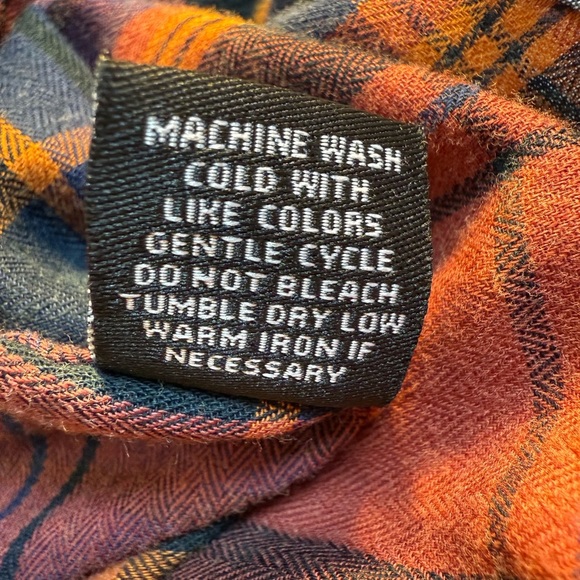 BKE Orange and Blue Plaid Casual Shirt - Picture 5 of 5